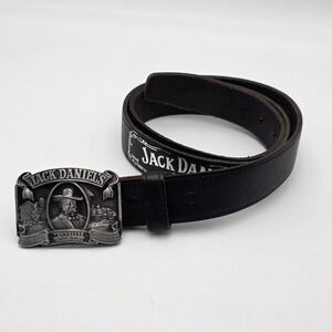 Jack Daniels Old Time Tennessee 1989 Black Leather Belt and Buckle 0801  Size 42